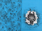In-house Production Cotton Jersey Panel + Co-ordinating Design Little Rebel on Turquoise 65x165 cm