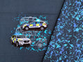 Eigenproduktion French Terry Panel Polizei Verkehr Blau  ca. 65 x 165 cm