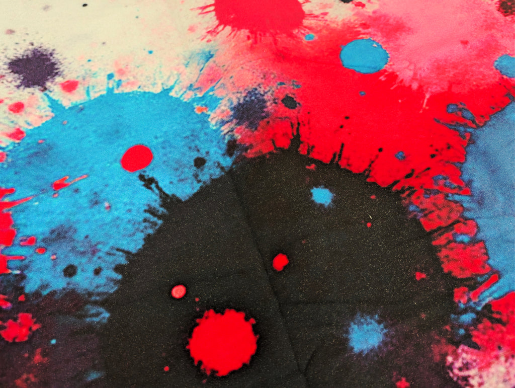 Self-produced French Terry Paint Splashes Girl Mask 75 x 165 cm