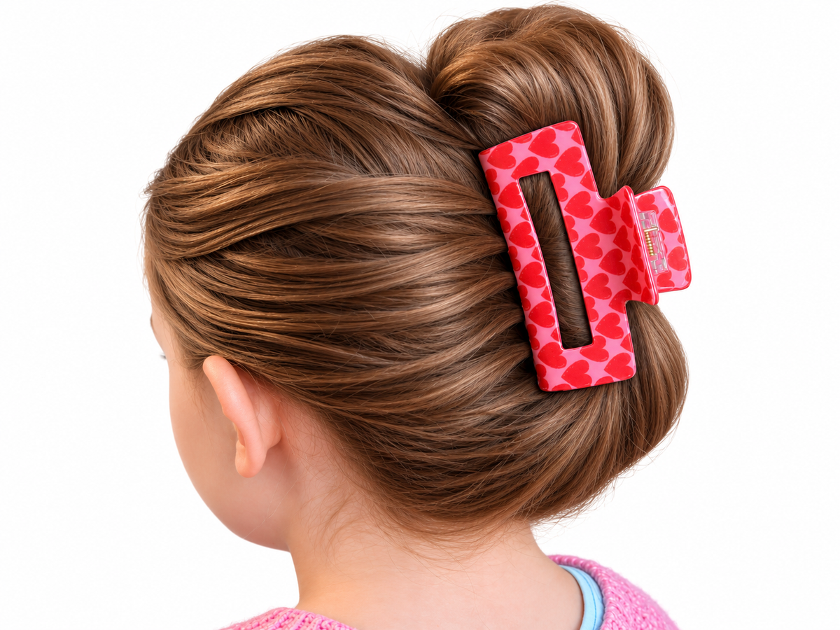 Haarspange mit Herzmuster 8,5 cm