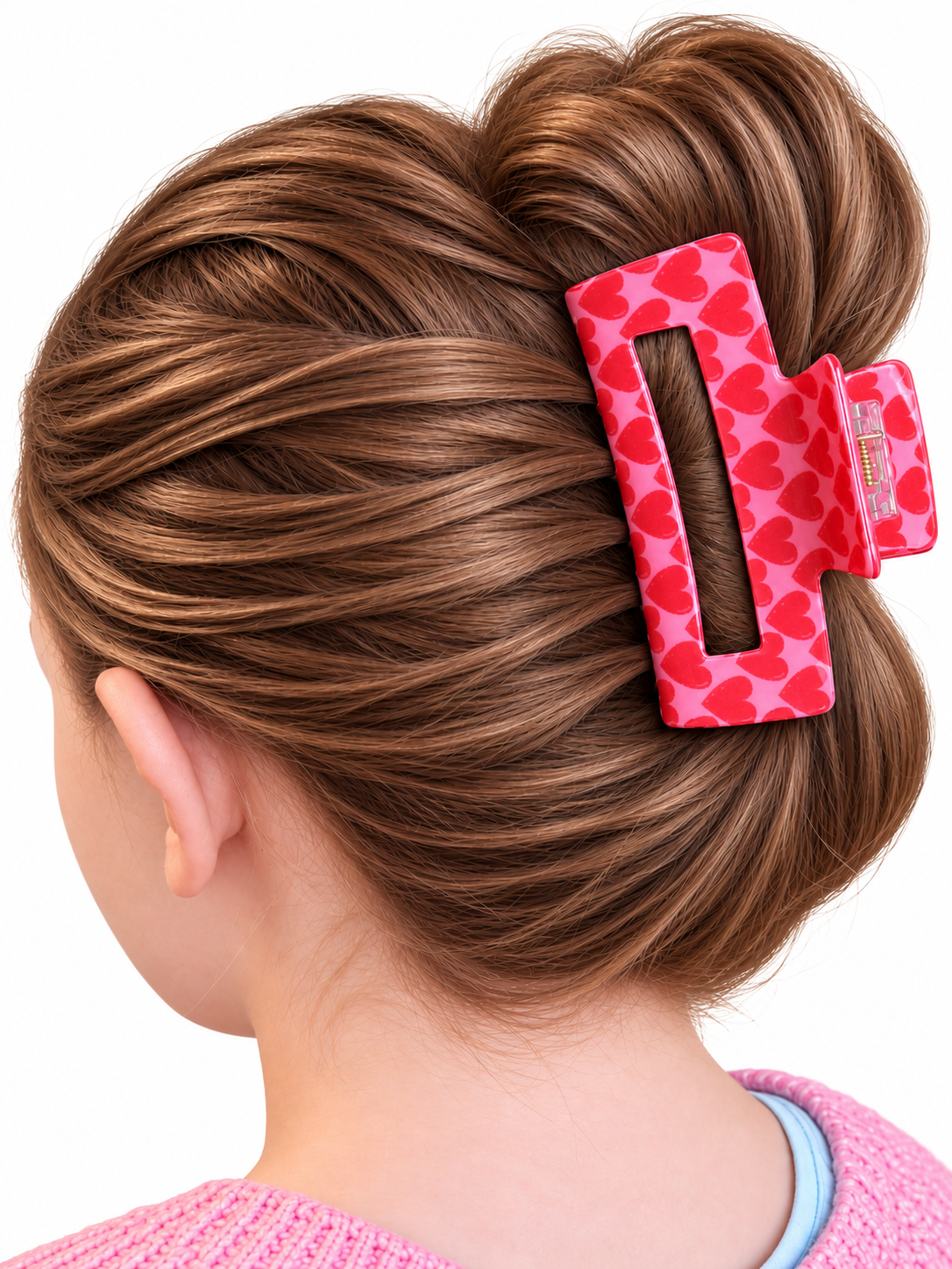 Haarspange mit Herzmuster 8,5 cm