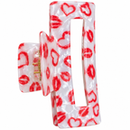 Haarspange mit Herzen und Lippen 8,5 cm