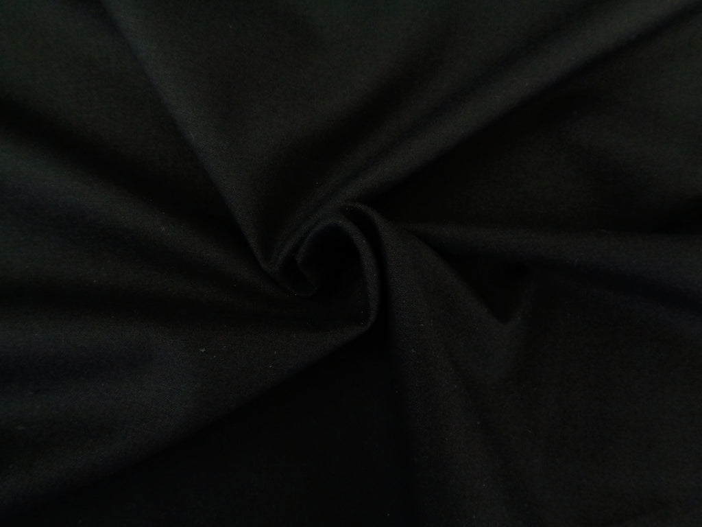 Cotton Poplin Fabric Plain Black