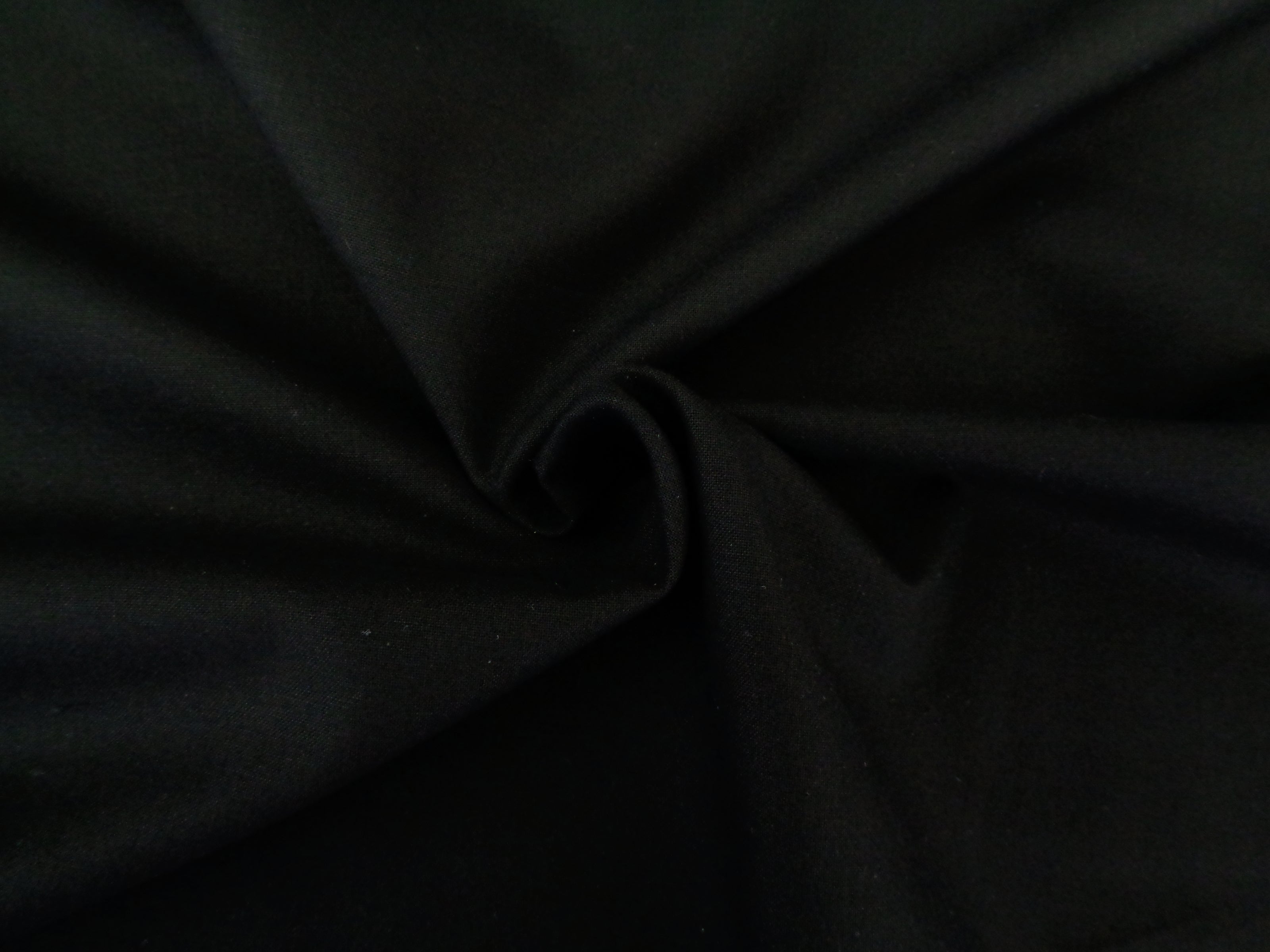 Cotton Poplin Fabric Plain Black