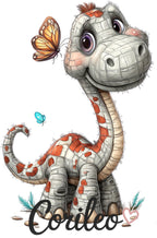 Bügelbild Dino Grau