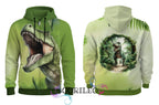 In-house Production Cotton Jersey Panel Dino Rex Palms 80 x 165 cm