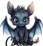 Bügelbild Drache Nachtblau