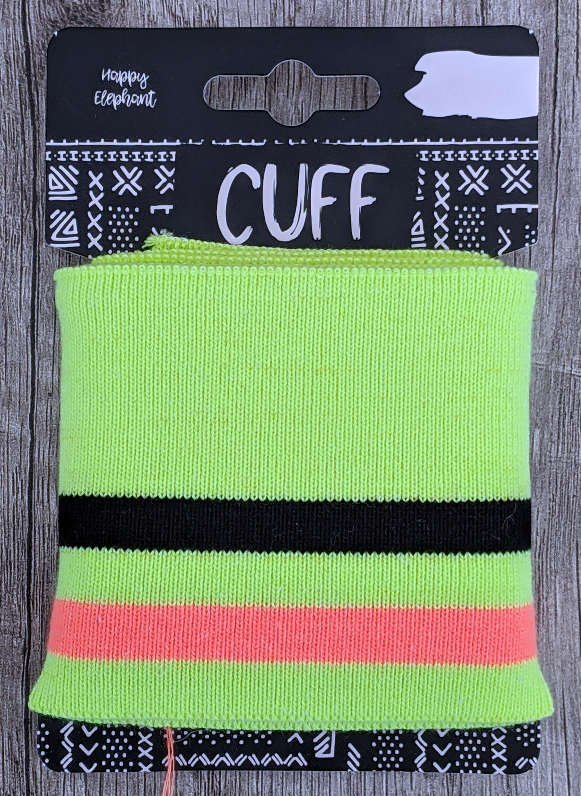 Cuffs Ready-made Cuffs Black Neon Yellow Two Stripes