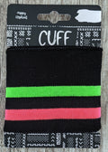 Cuffs Ready-made Cuffs Black Neon Green/Pink Two Stripes