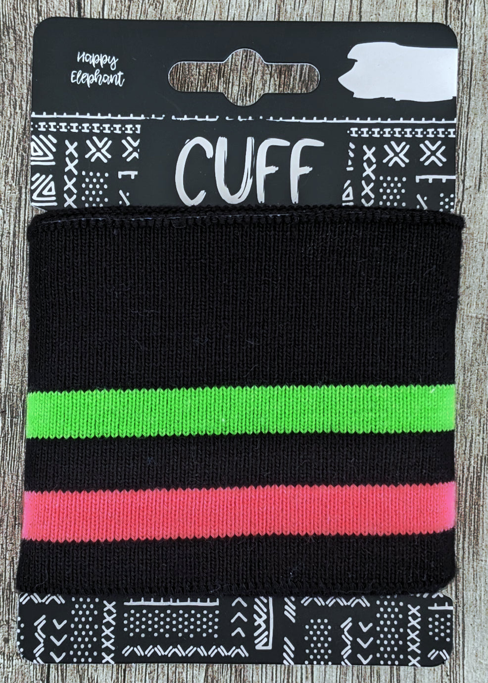 Cuffs Ready-made Cuffs Black Neon Green/Pink Two Stripes