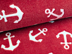 Jacquard Fleece Anchors on Red
