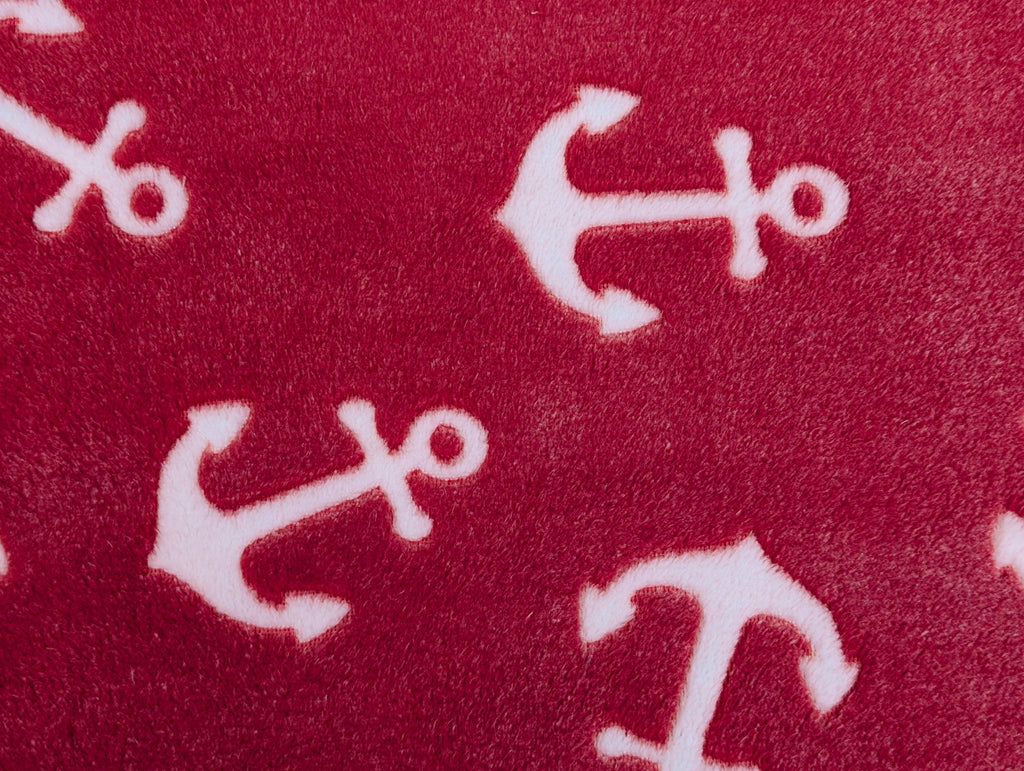 Jacquard Fleece Anchors on Red