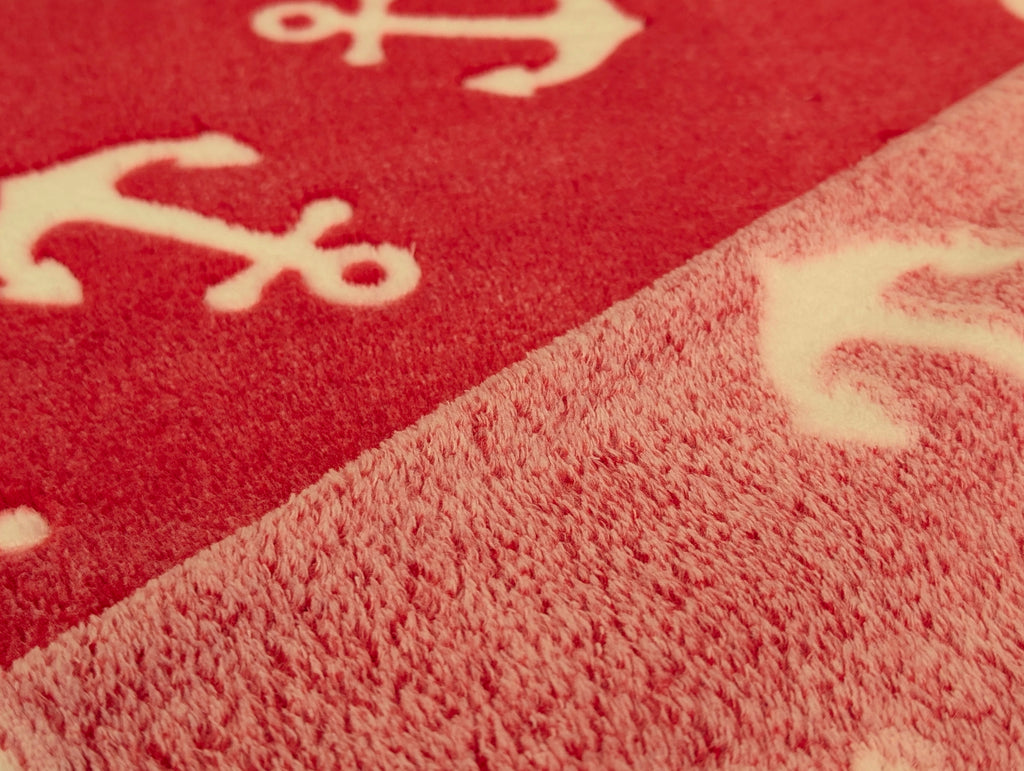 Jacquard Fleece Anchors on Red