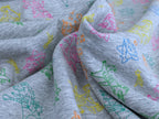 Happy Fleece Kunterbunte Einhörner Hellgrau Meliert