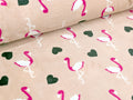 Jacquard Fleece Double-Faced Flamingo Hearts on Pink