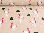 Jacquard Fleece Double-Faced Flamingo Hearts on Pink