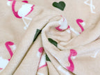 Jacquard Fleece Double-Faced Flamingo Hearts on Pink
