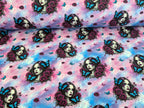 French Terry with Women's Motif & Butterfly Lilac/Pink