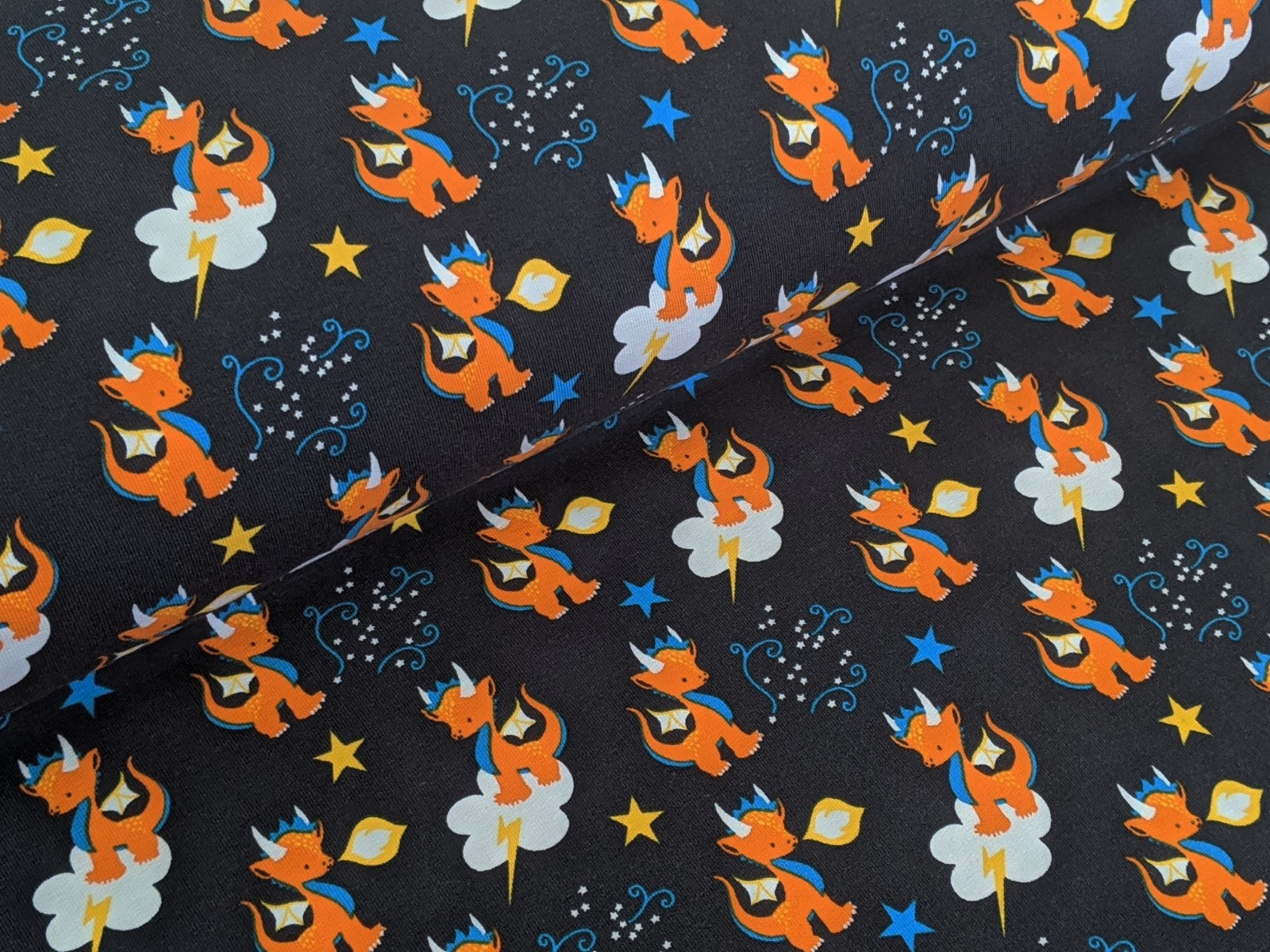 French Terry Dragon Star Granit