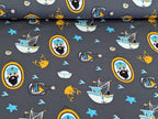 French Terry Sailor Stories Grey