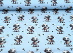 Eigenproduktion French Terry Roboter Boy auf Hellblau