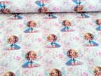 In-house Production French Terry Enchanting Fairy with Flowers on Cream White