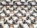 In-house Production French Terry Wolves in the Woods on Gray/White