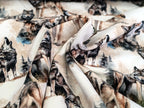 In-house Production French Terry Wolves in the Woods on Gray/White