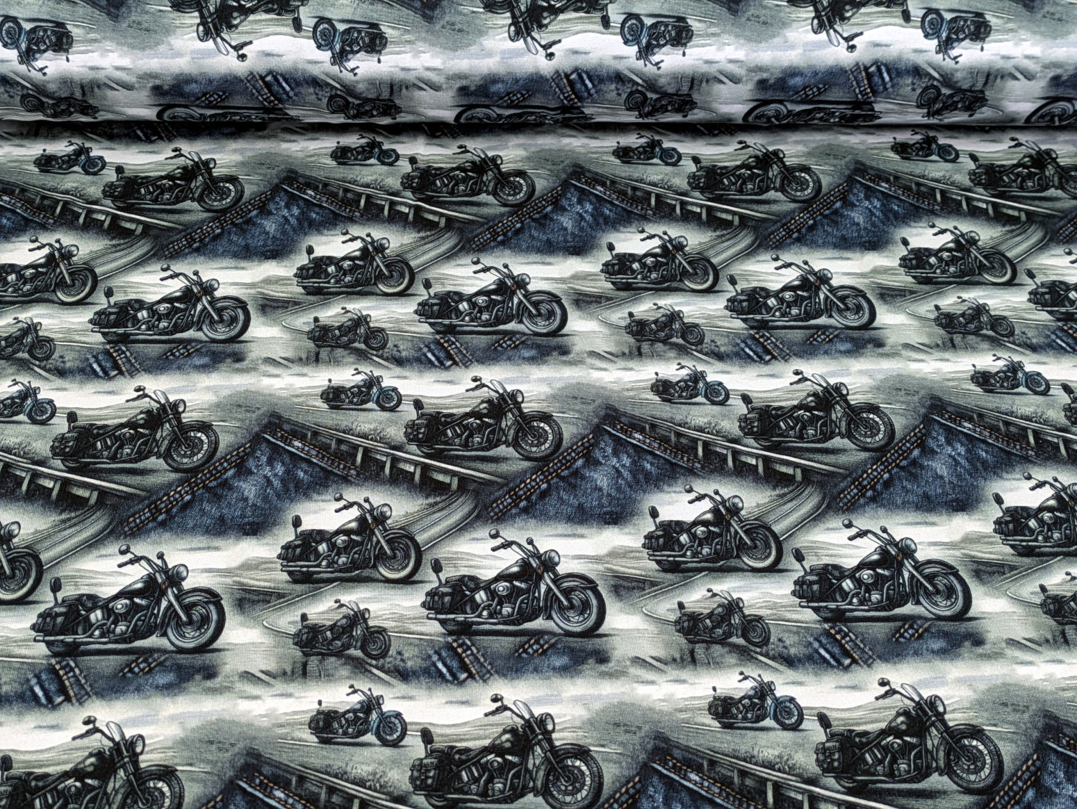 French Terry Street Motorcycle on Jeans/Grey