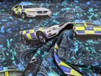 Eigenproduktion French Terry Polizei Verkehr Blau