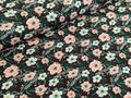 French Terry Everything is possible Blumen auf Dunkelbraun