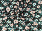French Terry Everything is possible Blumen auf Dunkelbraun