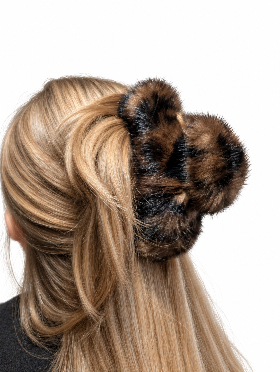Haarklammer mit Leopardenmuster aus Kunstfell