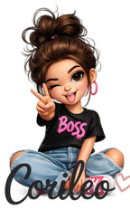 Iron-on Patch Dragon Girly Boss