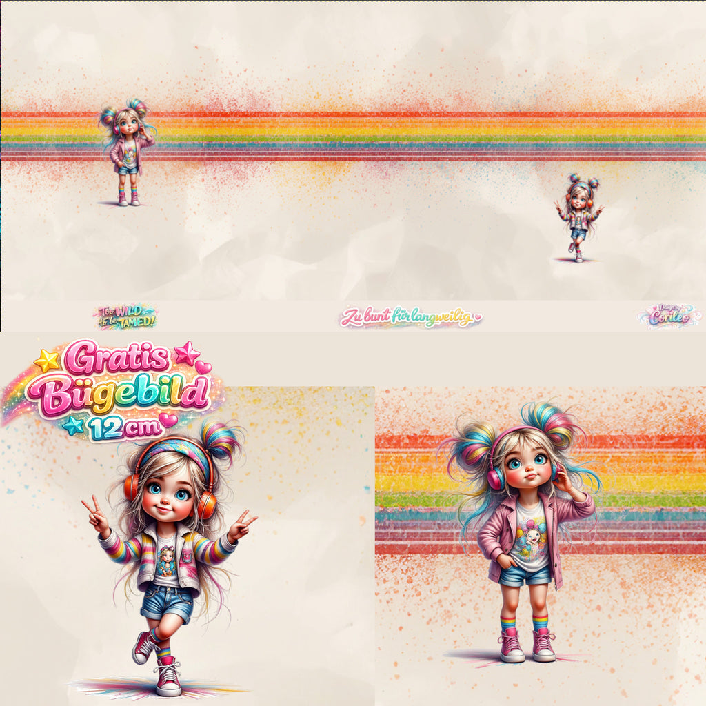 Vorbestellung Panel Girly Summer ca. 70 x 165 cm