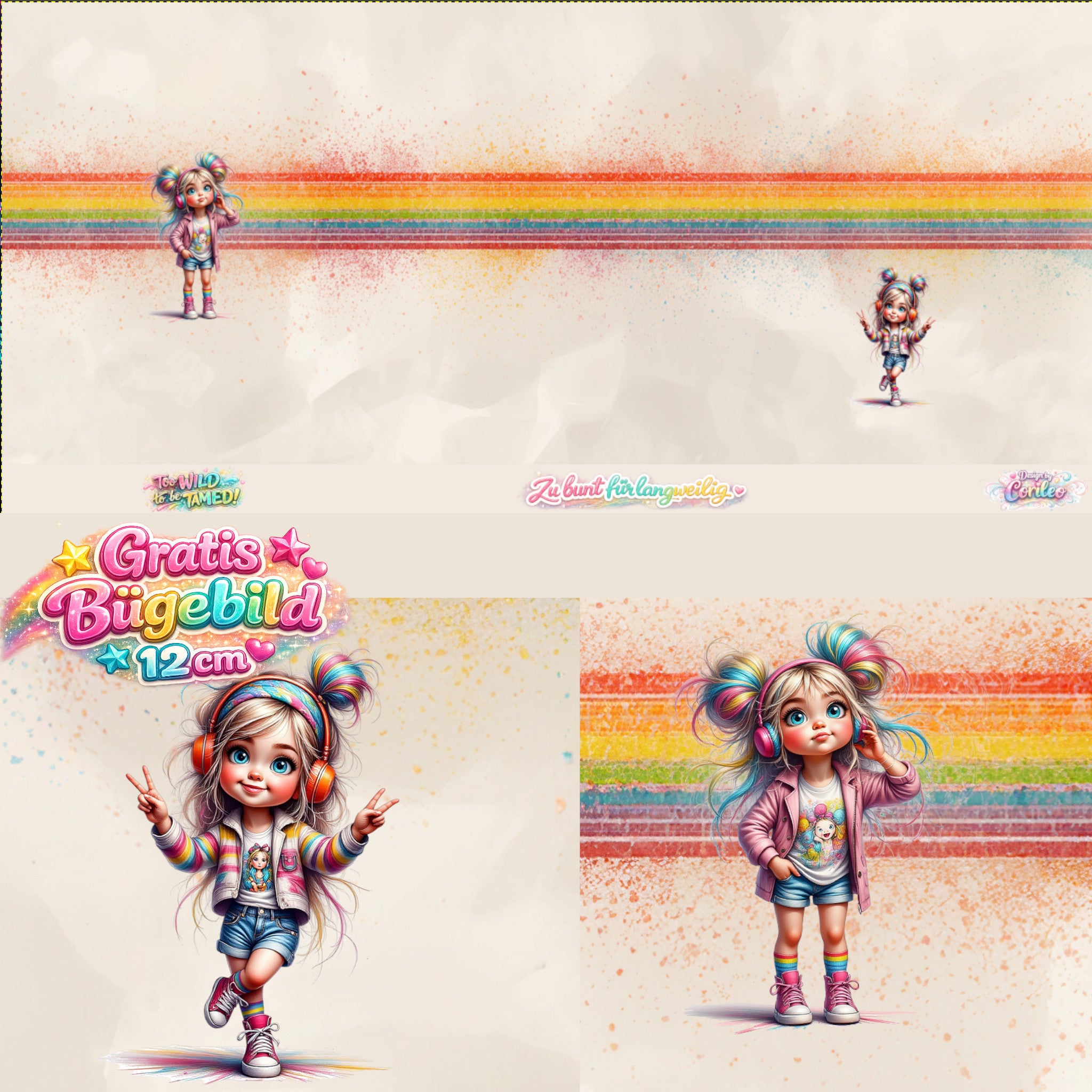 Vorbestellung Panel Girly Summer ca. 70 x 165 cm