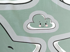 Baumwolljersey Panel Kissen Mond Wolken Sterne Mint