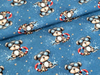 Eigenproduktion Baumwolljersey Seebär Seestern Rettungsring auf Blau