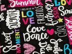 Eigenproduktion Baumwolljersey Magic Girl Summer auf Schwarz