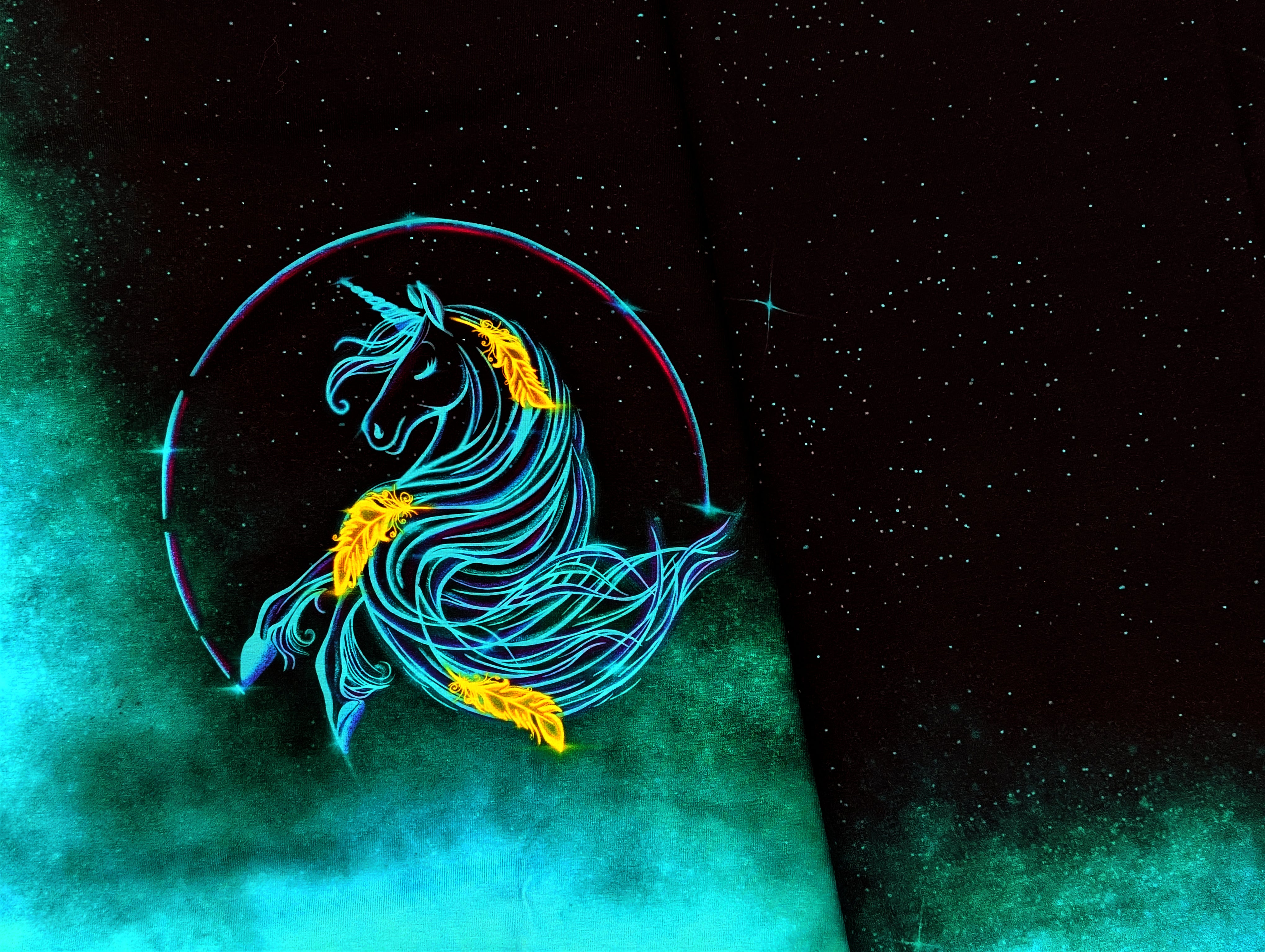 Eigenproduktion Panel Magic Neon Unicorn 75x 165cm – Corileo