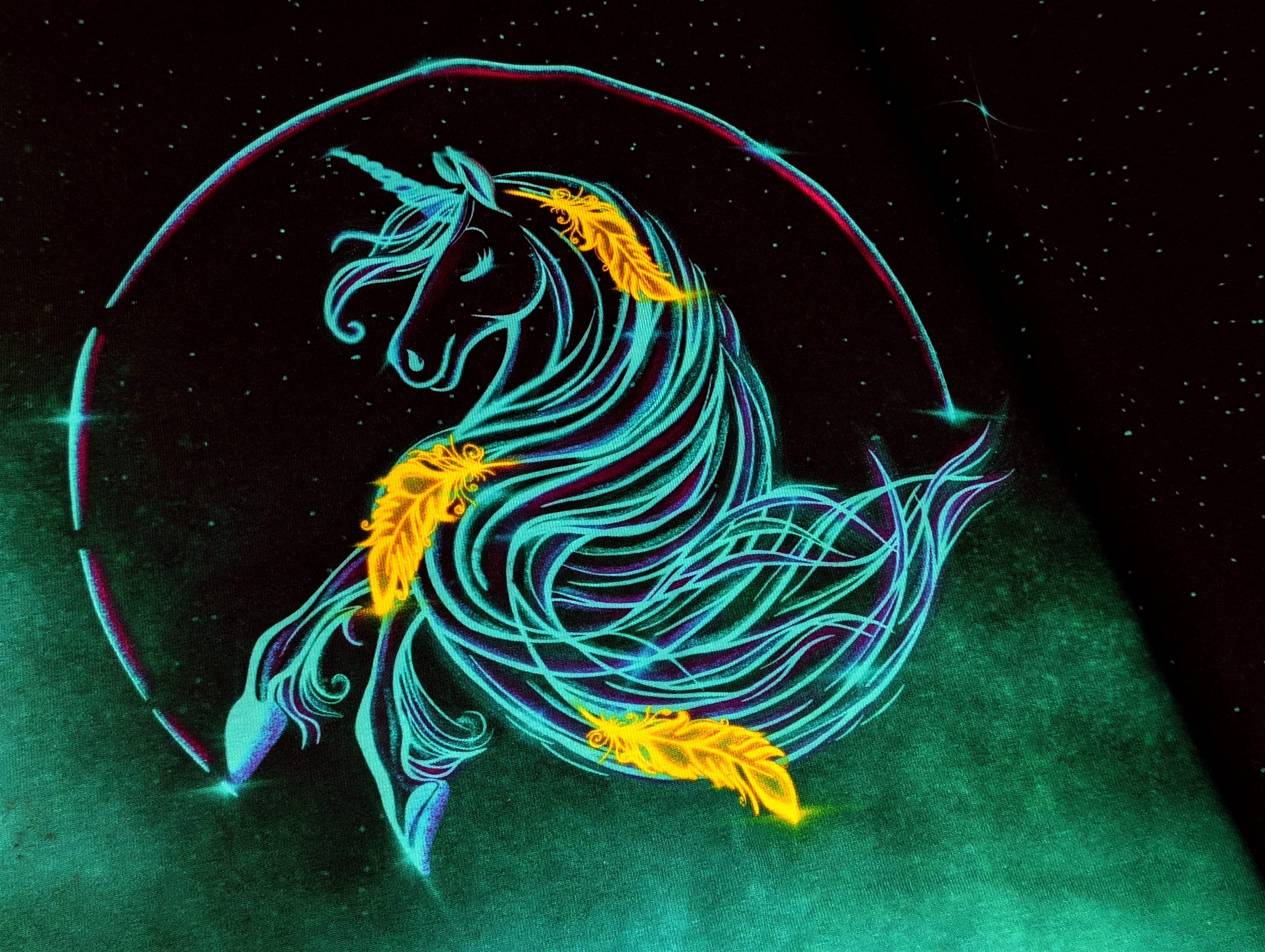 Eigenproduktion Panel Magic Neon Unicorn 75x 165cm