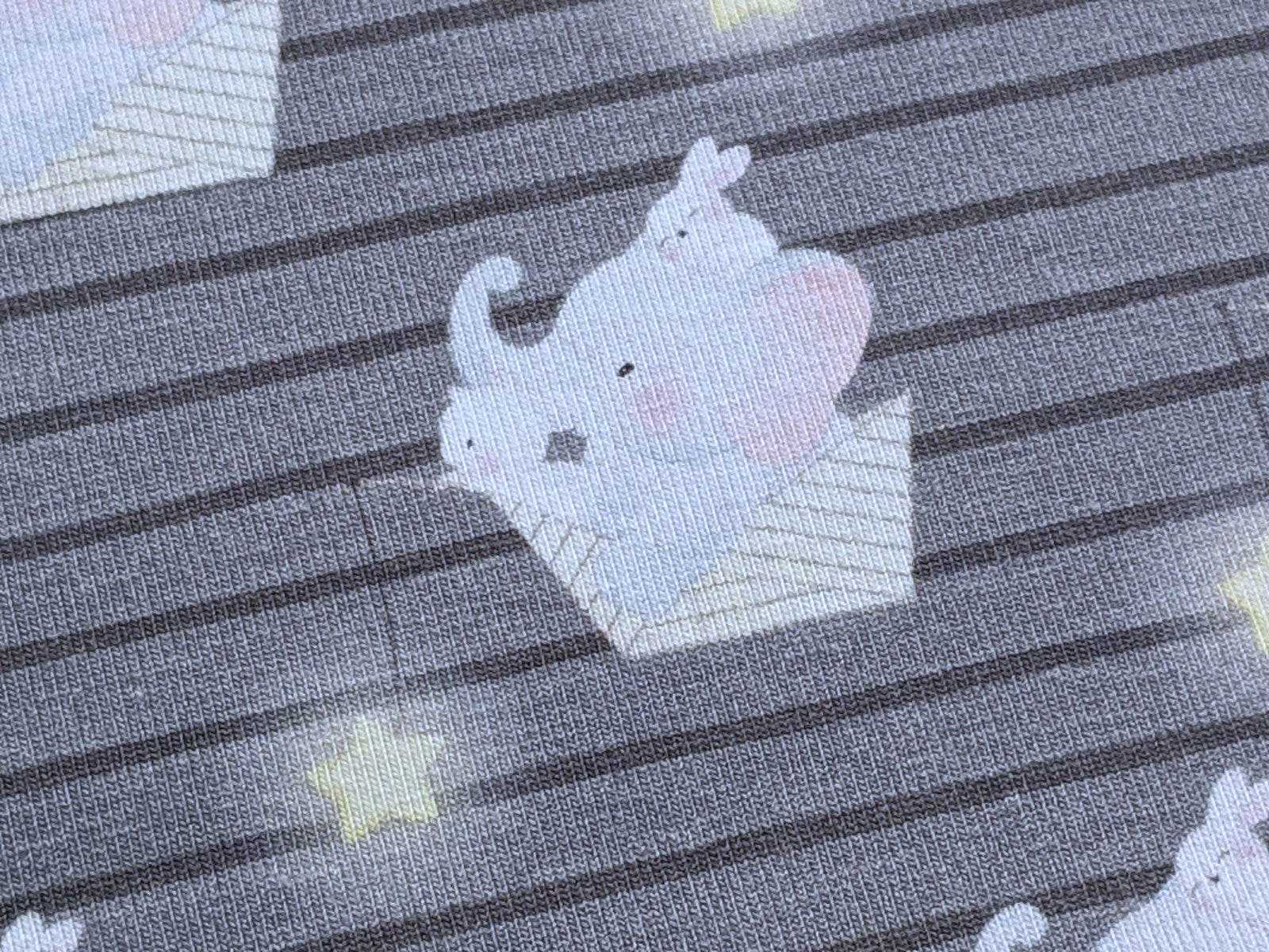 Cotton Jersey Elephant Boats Grey