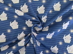 Baumwolljersey Elefantenboote Blau