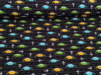 Cotton Jersey Car Track Black