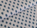 Cotton Jersey Small Leaves Cream/White