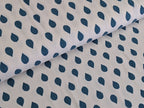 Cotton Jersey Small Leaves Cream/White