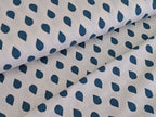 Cotton Jersey Small Leaves Cream/White