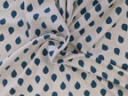 Cotton Jersey Small Leaves Cream/White