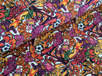 Cotton Jersey Comic Graffiti Kids Soccer Pink