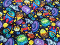 Cotton Jersey Space Cuddle Monster Night Blue